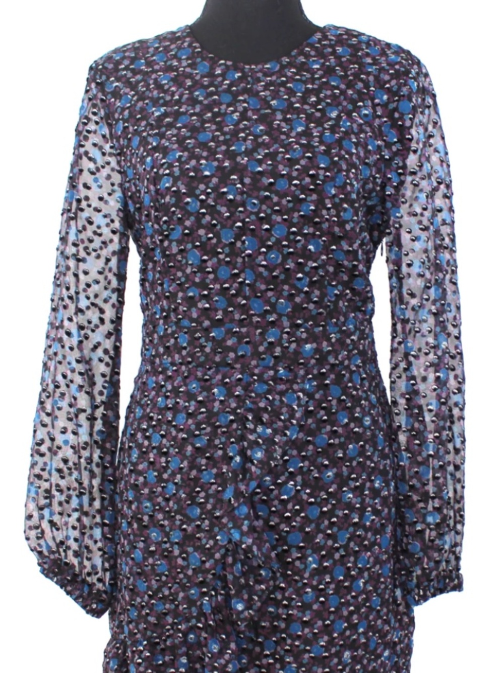 Maje Women Revano Long Sleeve Printed Dress Black Size 2/S